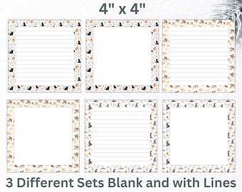 Halloween Notepad Printable: 4" x 4" Spooky Designs (Digital Download)
