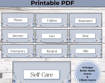 A6 Budget Binder Inserts | Cash Stuffing System, Savings Challenges (Instant Download)