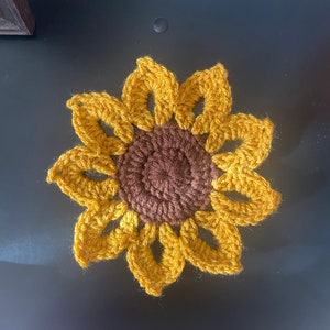 Crochet Sunflower Coaster