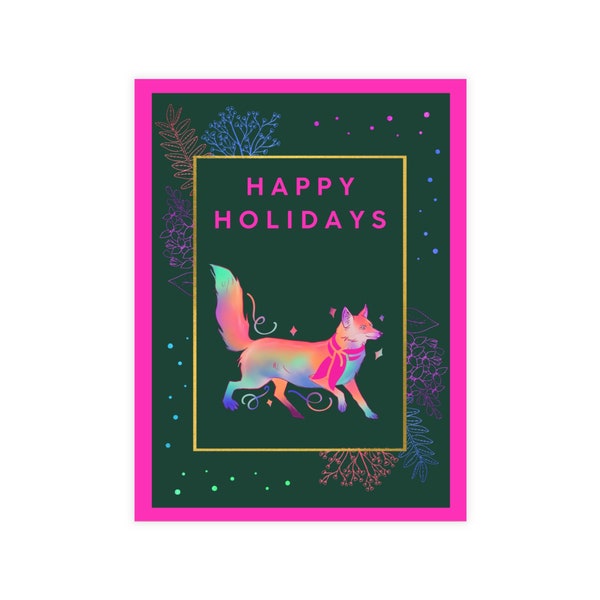 Happy Holidays Postcard Bundles PINK FOX