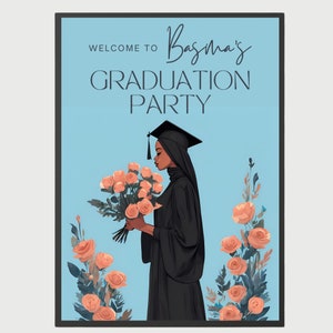Custom Graduation Welcome Sign Hijabi Muslim Islamic Personalised