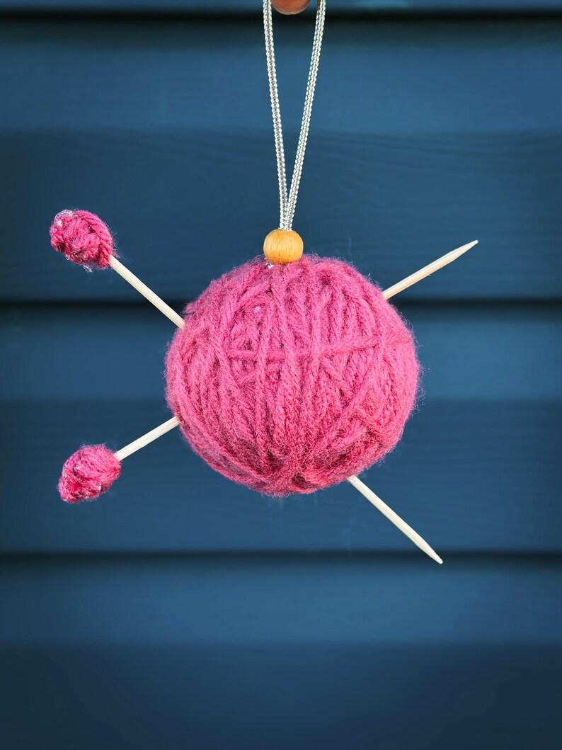 Yarn Ball Ornaments Silver Loop Etsy