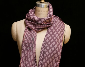 Silk Scarf: Grape Diamonds
