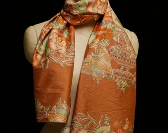 Silk Scarf: Bursting Flowers