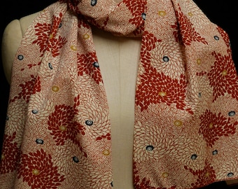 Silk Scarf: Chrysanthemums Abloom