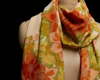 Silk Scarf: Anemones Abloom