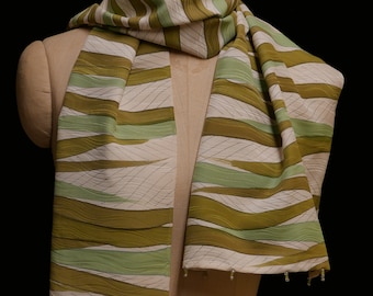 Silk Scarf: Pistachio Pathways