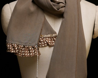 Silk Scarf: Polka Ruffles