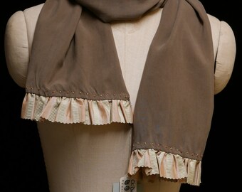 Silk Scarf: Brown Sparrow
