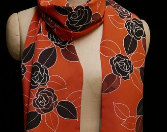 Silk Scarf: Chocolate Roses