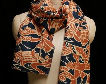 Silk Scarf: Cottage Pathways