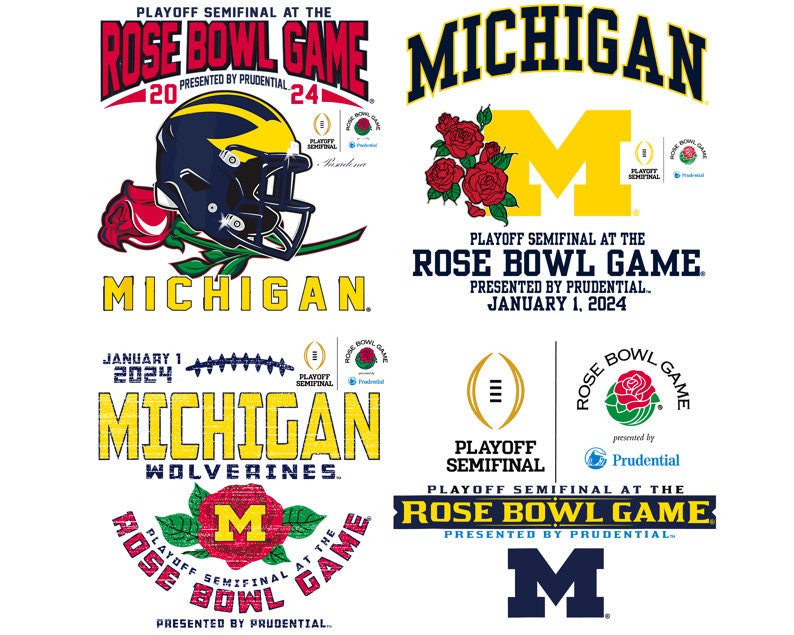 Michigan Wolverines Rose Bowl 2025 Png CFP Semi Football PNG Etsy Sweden