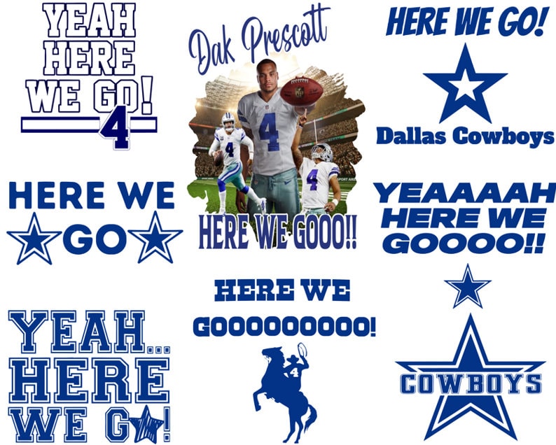 Dallas Cowboys Here We Go Png, Yeah Here We Go Dak Png Dallas Cowboys