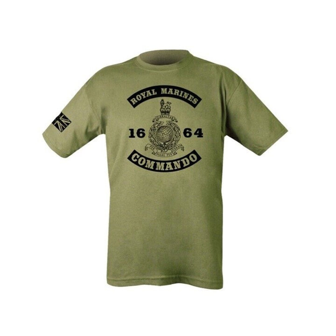 1664 Royal Marines T-Shirt Mens S-2XL Union Jack Army British Navy Commando - Foto 2