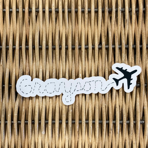 Custom name sticker - airplane