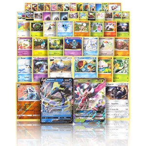 52 cartes Pokémon authentiques comprenant des cartes Holo, rares, ultra rares et peu communes insérées au hasard ET une boîte de collection exclusive Churla