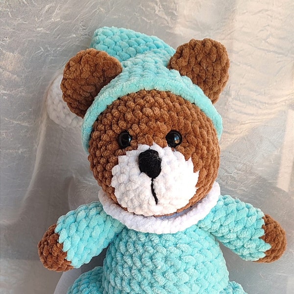 Amigurumi hand knitted teddy bear