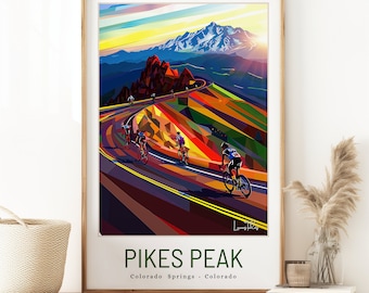 Pikes Peak Souvenir - Colorado Cycling Decor - Scenic Mountain Gifts