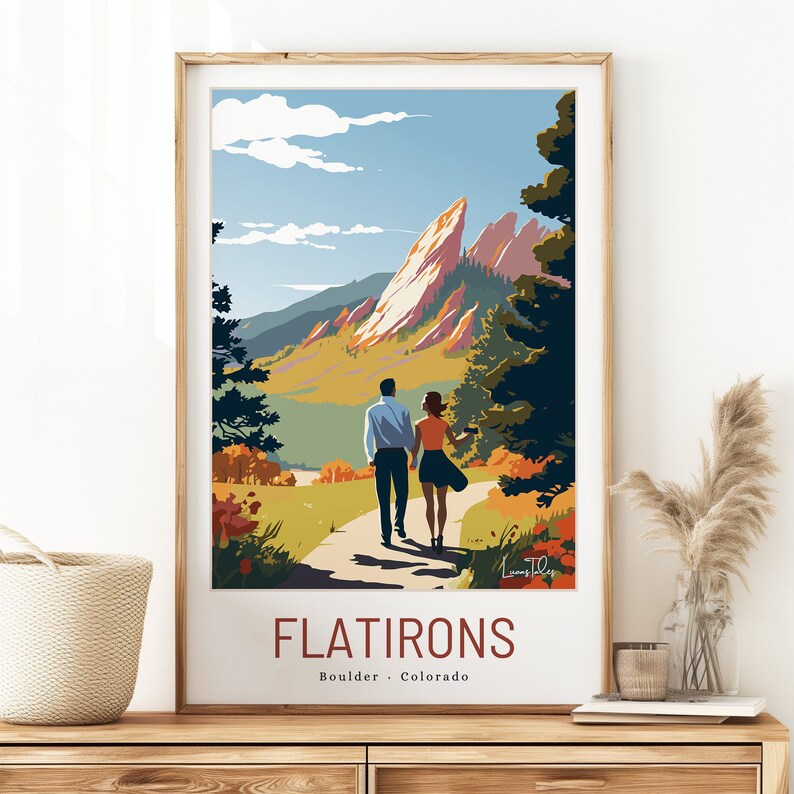 Boulder Colorado Flatirons Print: Mountain Travel Souvenir