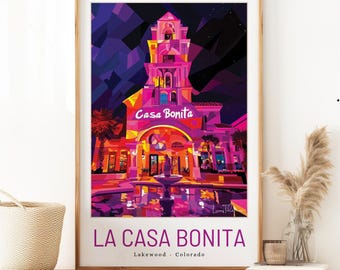 La Casa Bonita Vintage Travel Poster: Lakewood, Colorado Artwork