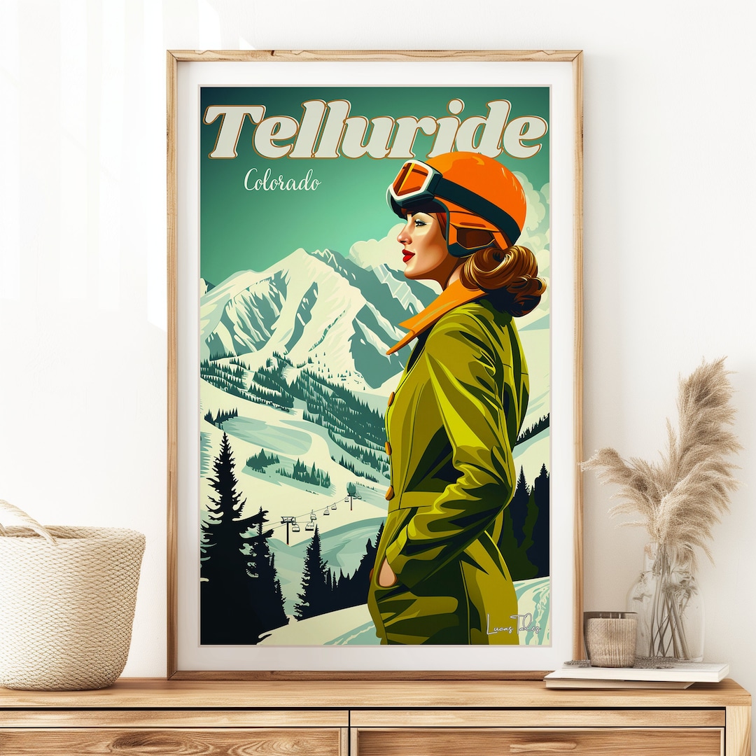Vintage Telluride Colorado Ski Poster: Mountain Travel Print - Etsy