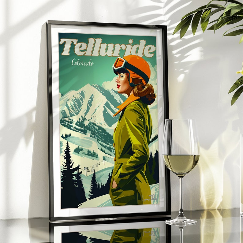 Vintage Telluride Colorado Ski Poster: Mountain Travel Print - Etsy