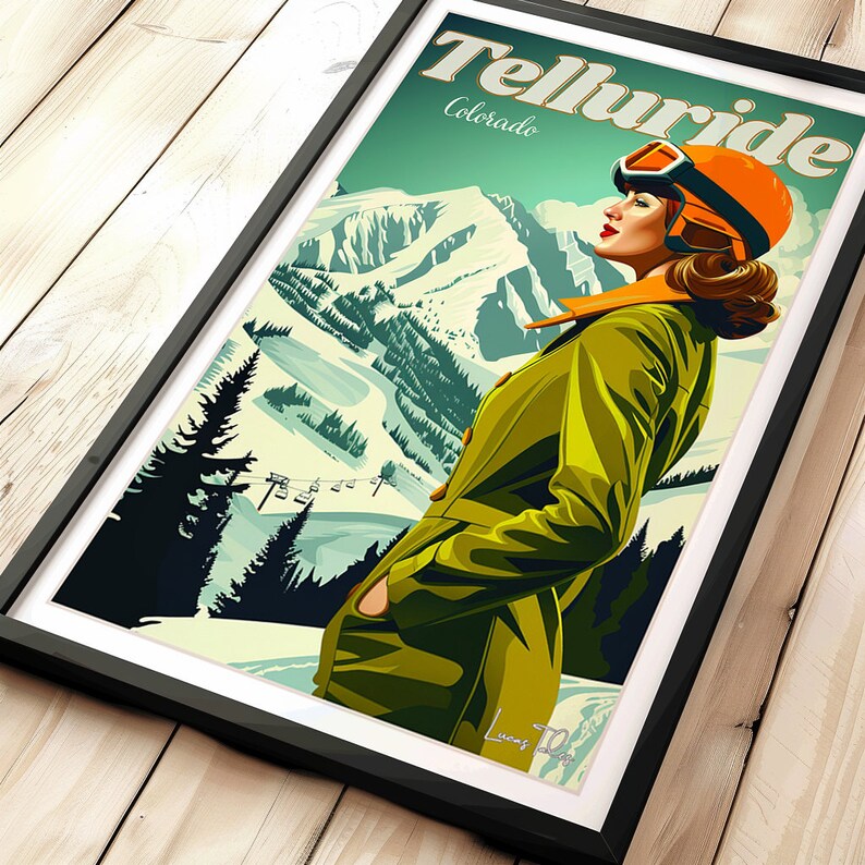 Vintage Telluride Colorado Ski Poster: Mountain Travel Print - Etsy