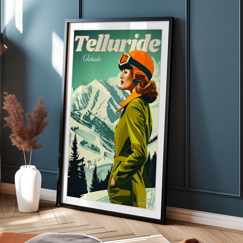 Vintage Telluride Colorado Ski Poster: Mountain Travel Print - Etsy