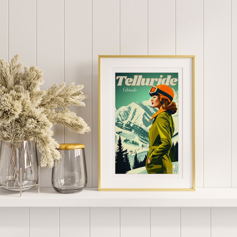 Vintage Telluride Colorado Ski Poster: Mountain Travel Print - Etsy