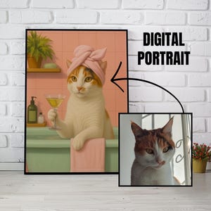 Custom Pet Bathroom Portrait, Custom Pet Portrait, Bathroom Pet Portrait, Custom Dog Portrait, Custom Cat Portrait, Pet Portrait Commission