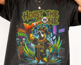 Iza el cono PNG: Divertido meme de béisbol de Pittsburgh, mascota pirata del loro, humor retro