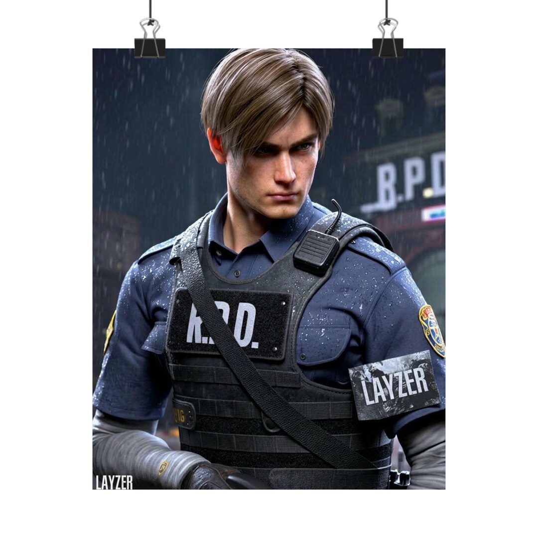 Leon S. Kennedy Portrait Matte Poster | Video Game Character, R.P.D ...