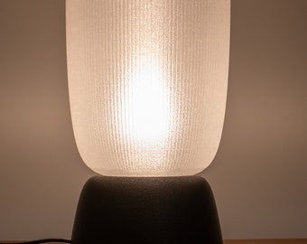 Table lamp, retro minimal 3D printed bedside lamps, Eco-Friendly Amber Lamp 3D Printed with Recycled PETG Material