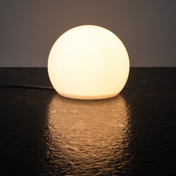 Table lamp, Moon  3D printed bedside lamps, Eco-Friendly Amber Lamp 3D Printed with Recycled PETG Material