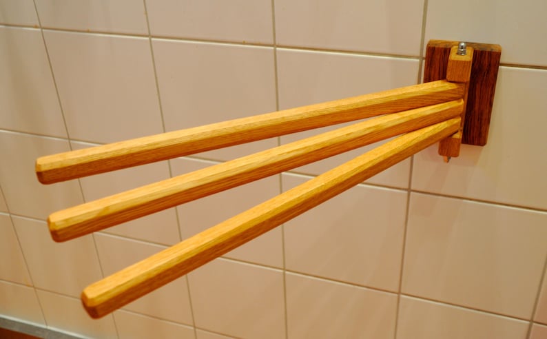 Handtuchhalter, Handtuchstangen, schwenkbarer Handtuchhalter mehrarmig, dreiteilig Bild 5