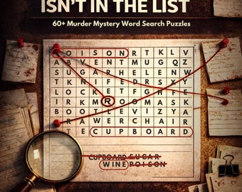 MurderSearch — The Killer Isn’t in the List: 64 Murder Mystery Word Search Puzzles with 192 Suspects and 1,200+ Clues Autographed Copy