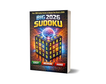 Big 8.5x11 in Sudoku Puzzles for Adults | Easy to Hard 2026 | 1000+ Puzzles Paperback