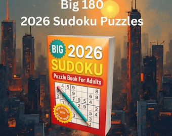 2026 Sudoku Puzzle Book for Adults | Easy to Hard, 180 Puzzles