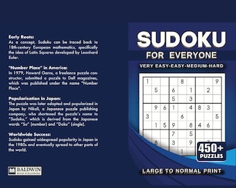Sudoku Puzzle Book: 450+ Logic Puzzles, All Ages (Digital Download)