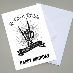 Rock Heavy Metal Birthday Card - Male Female Men Ladies Teenager Boy ...