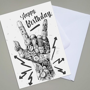 Rock Heavy Metal Birthday Card - Male Female Men Ladies Teenager Boy ...