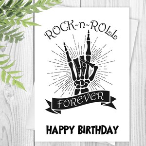 Rock Heavy Metal Birthday Card - Male Female Men Ladies Teenager Boy ...