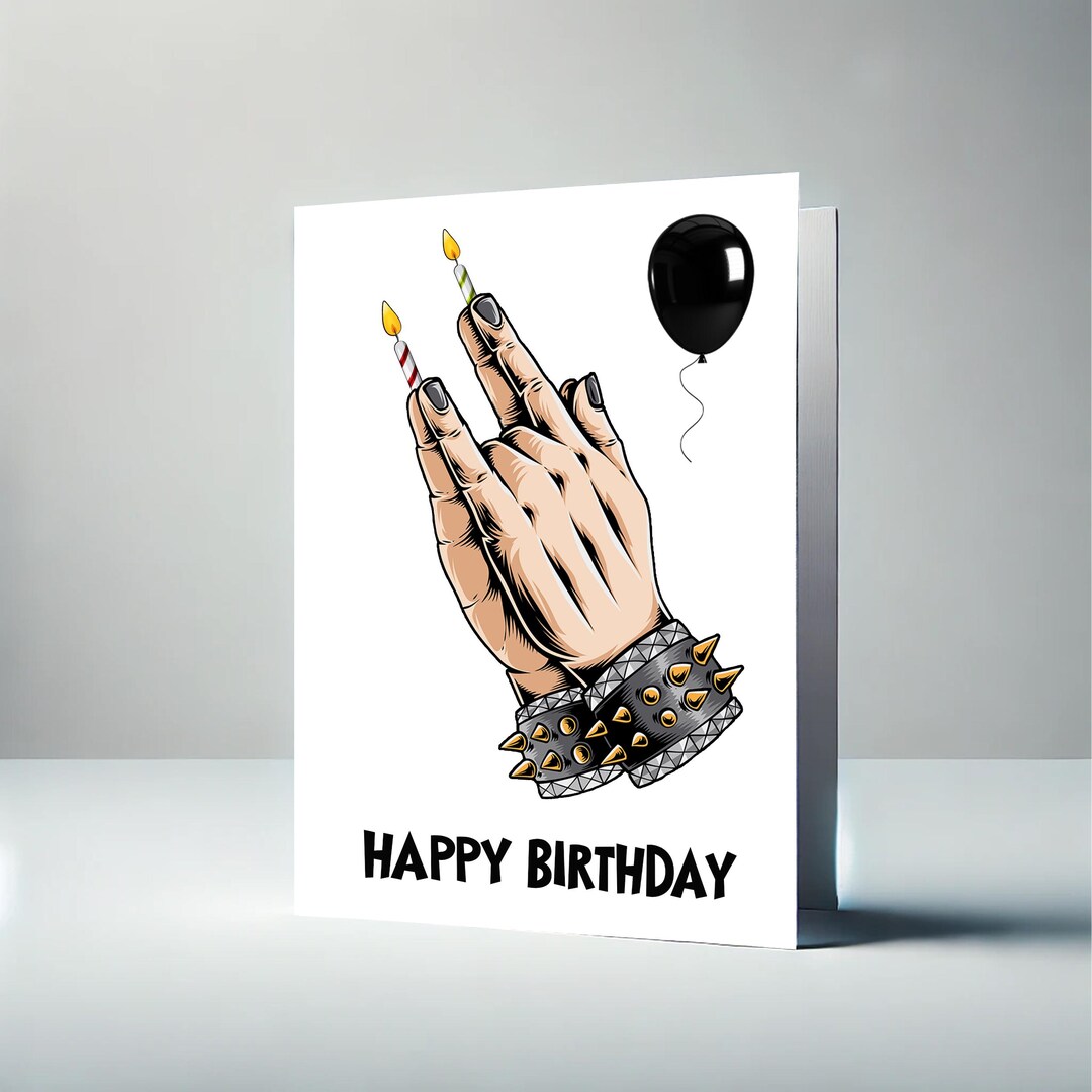 Rock Heavy Metal Birthday Card - Male Female Men Ladies Teenager Boy ...