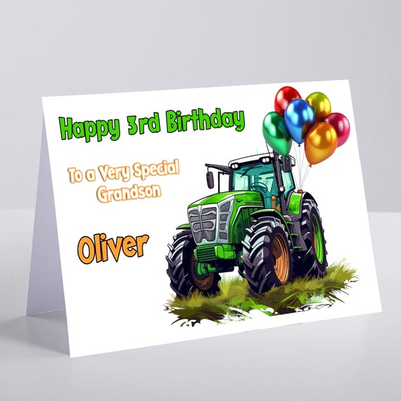 Personalised Happy Birthday Tractor Card Greeting Tractors Farmer