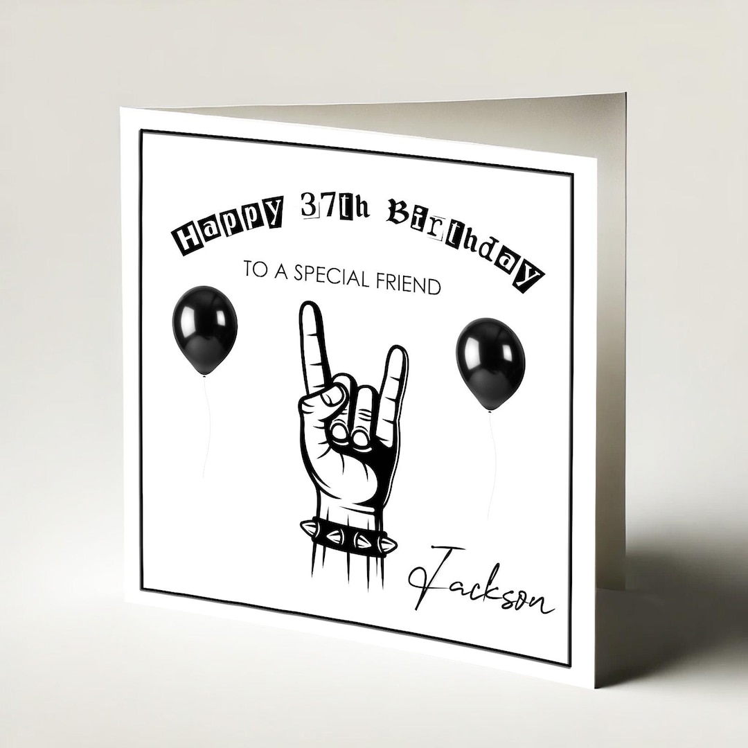 Personalised Rock Heavy Metal Birthday Card - Male Female Men Ladies ...