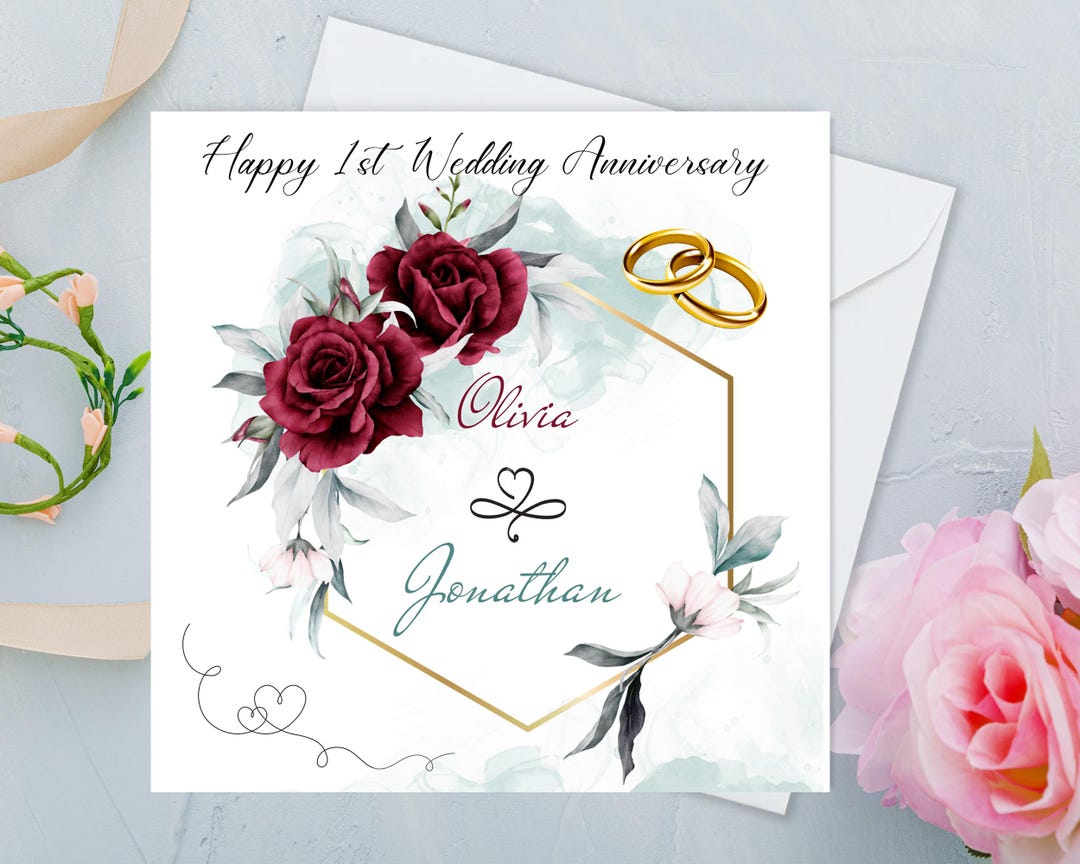 Personalised Wedding Anniversary Card to Couple - Husband - Wife - Etsy UK