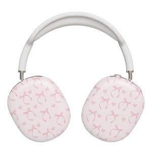 Kokette Rosa Bögen Herzen AirPods Max Fall Kopfhörer Hartplastik Abdeckungen Band Niedlich ästhetischen Girly Trendy Preppy Schutzhülle