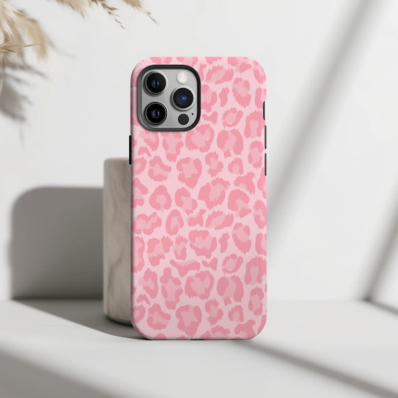 Pink Leopard Magsafe Phone Case Preppy Protective Aesthetic Cute