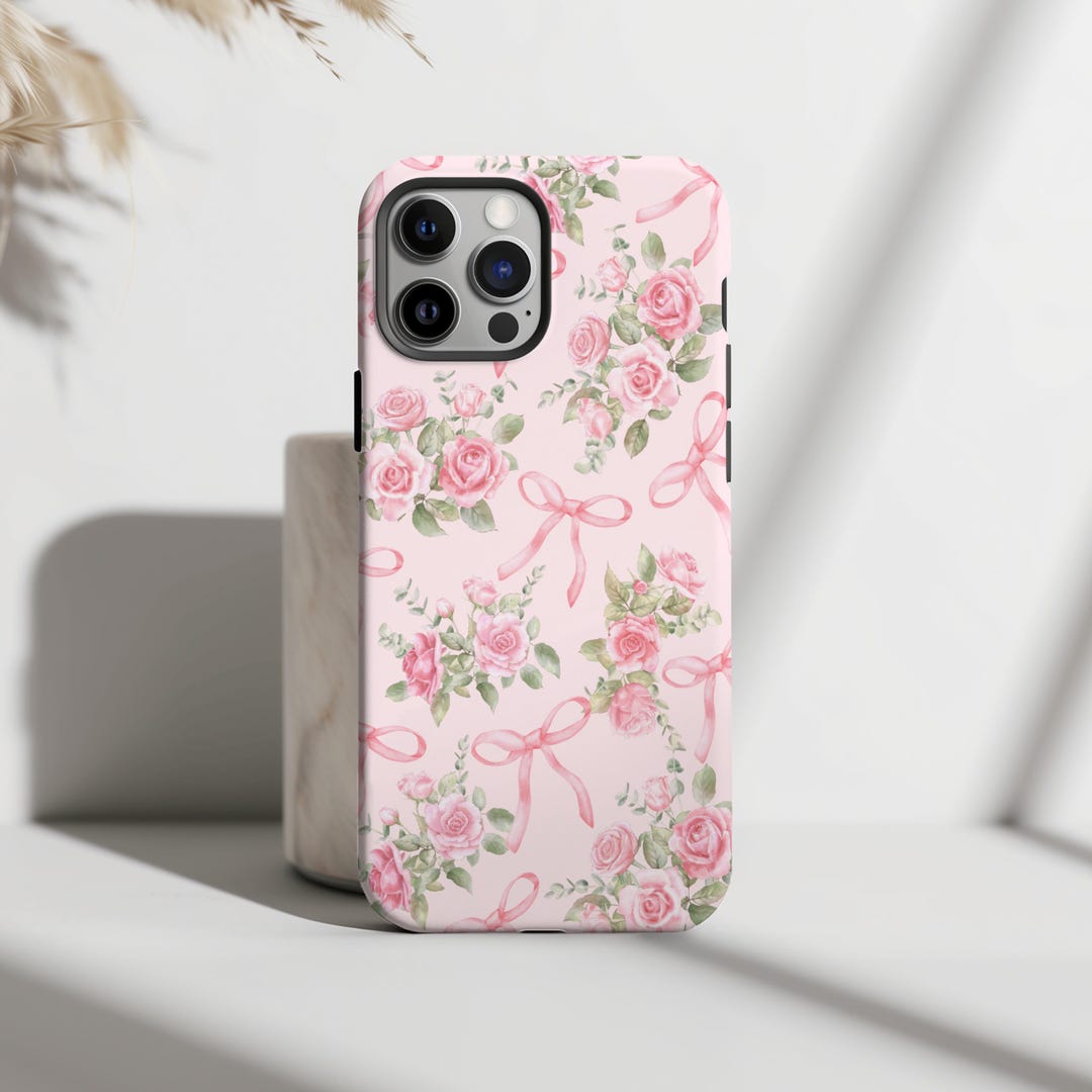 Bows Roses Phone Case Coquette Pink Ribbon Aesthetic Girly Cute ...
