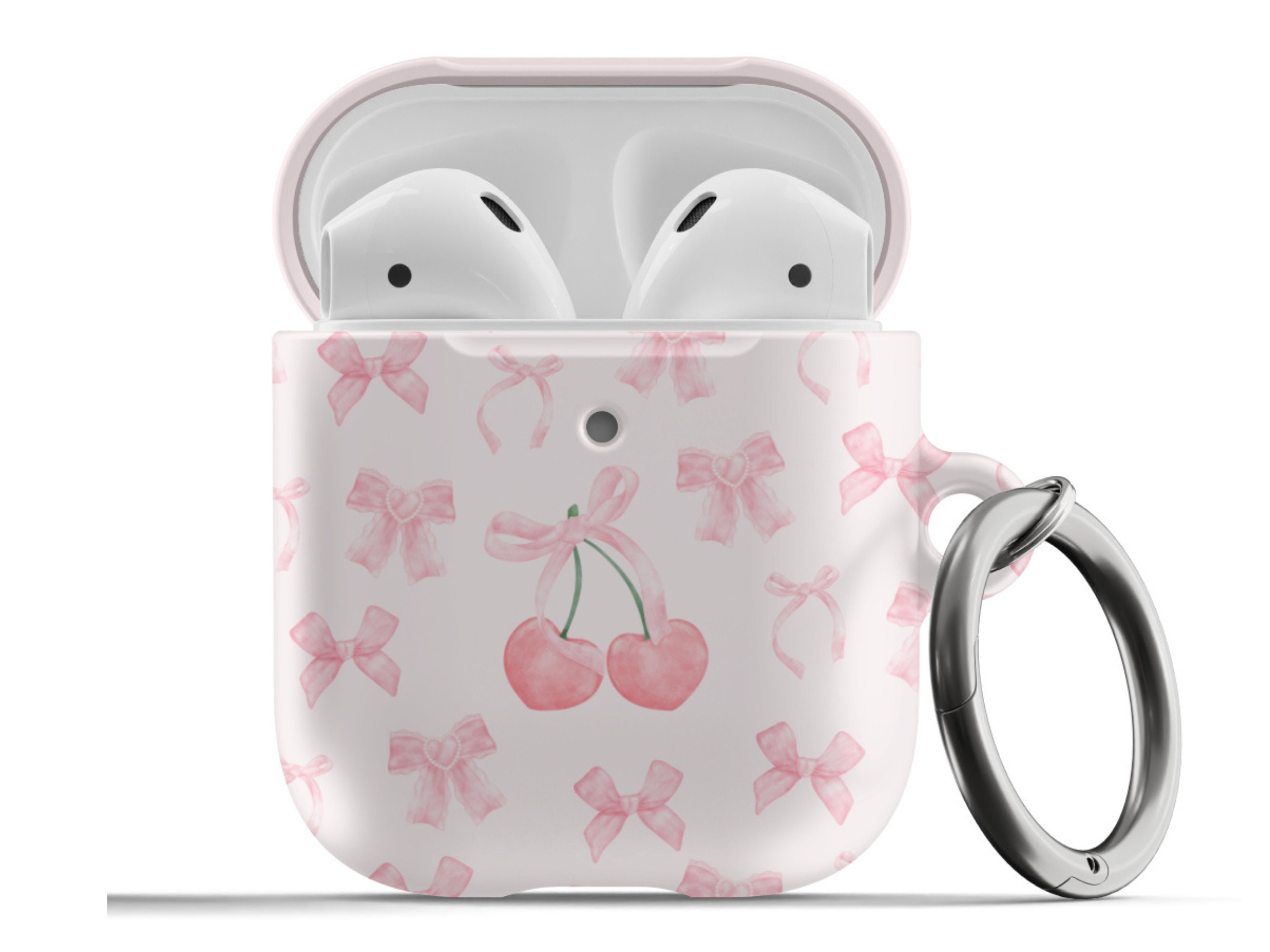 ピンクのリボン コケット チェリー AirPods ケース AirPods 第 1 世代
